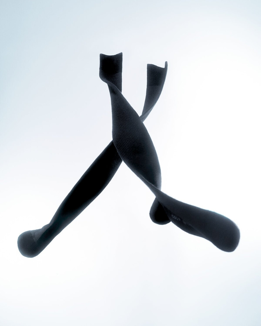 lot de 2 chaussettes hautes en laine côtelée noire pour femme boutique — cdlp
