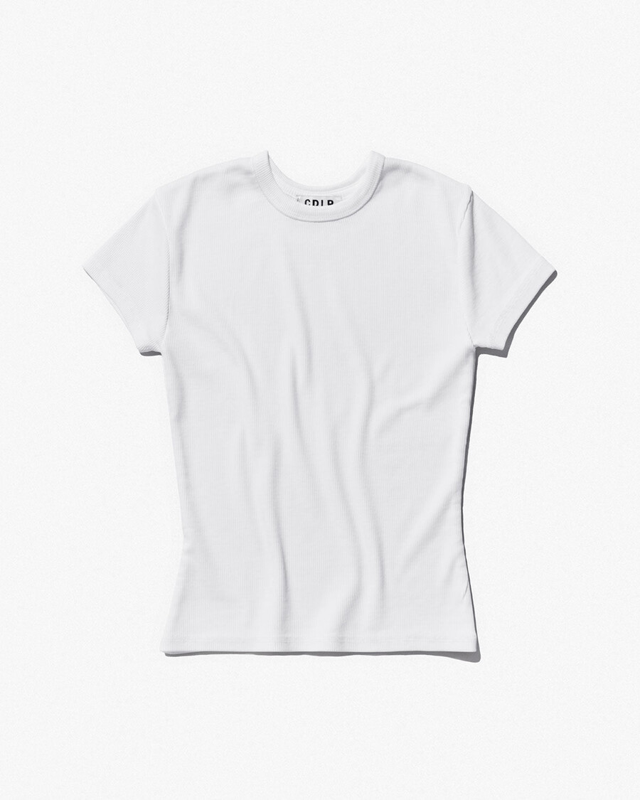 t-shirt côtelé blanc pour femme achetez maintenant — cdlp