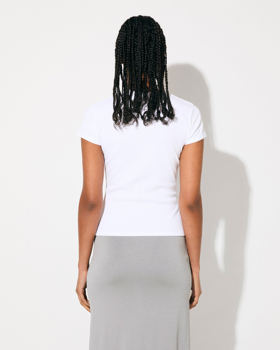 t-shirt côtelé blanc pour femme achetez maintenant — cdlp