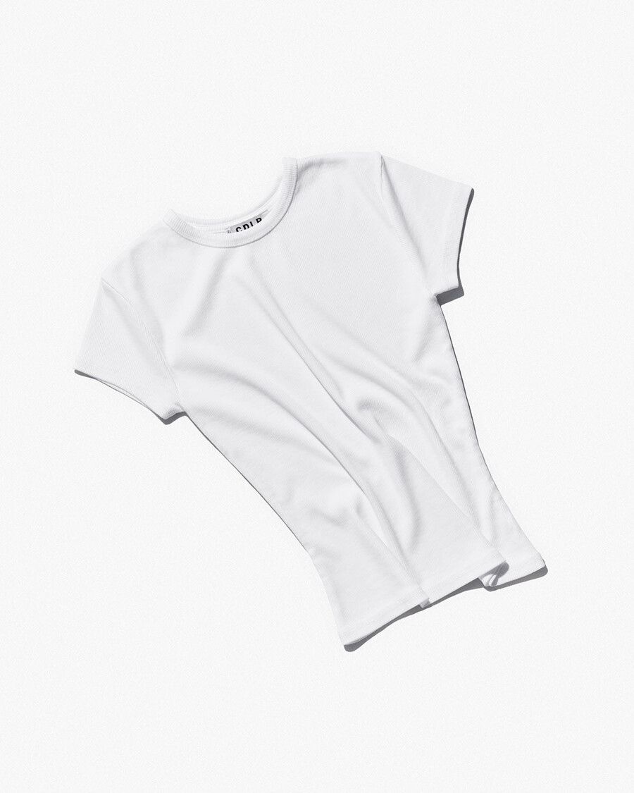 t-shirt côtelé blanc pour femme achetez maintenant — cdlp