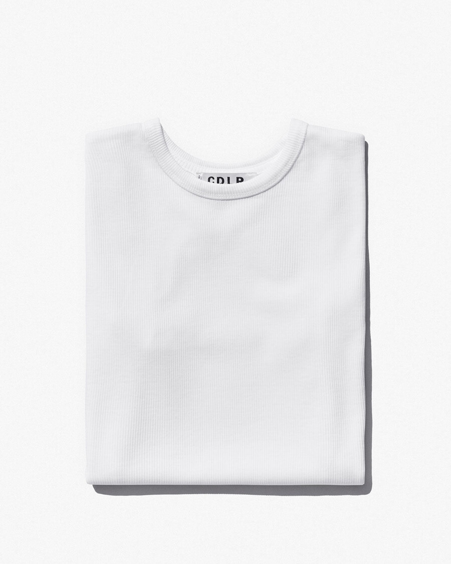 t-shirt côtelé blanc pour femme achetez maintenant — cdlp