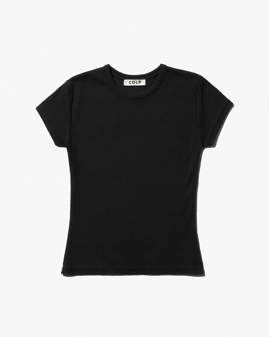 t-shirt côtelé femme noir délavé achetez maintenant — cdlp