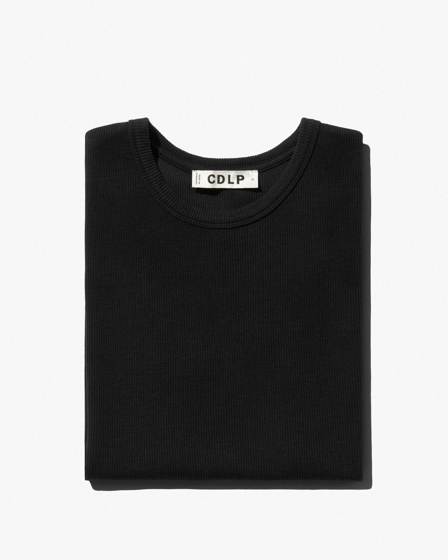 t-shirt côtelé femme noir délavé achetez maintenant — cdlp