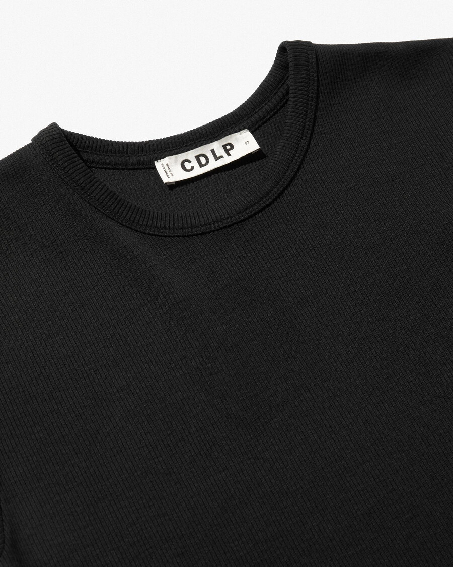 t-shirt côtelé femme noir délavé achetez maintenant — cdlp