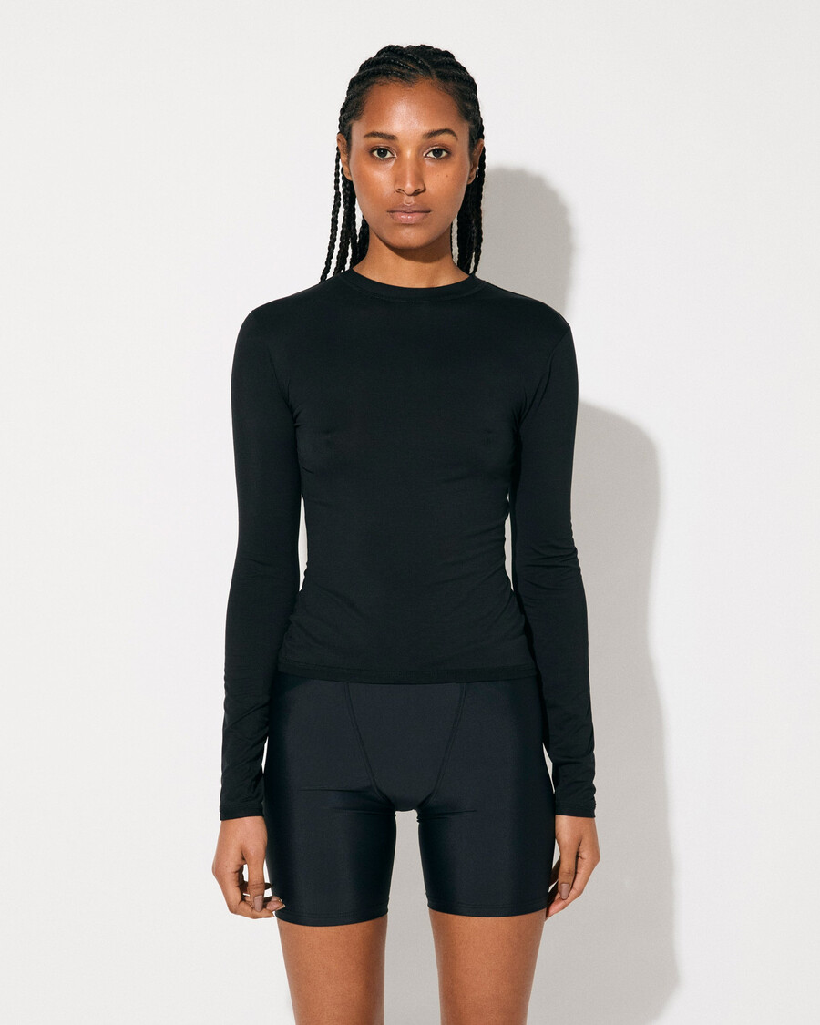 t-shirt léger à manches longues pour femme noir boutique – cdlp