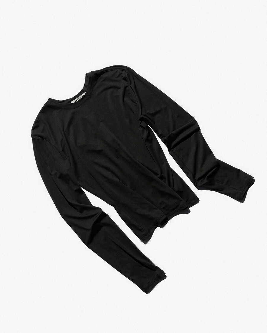 t-shirt léger à manches longues pour femme noir boutique – cdlp