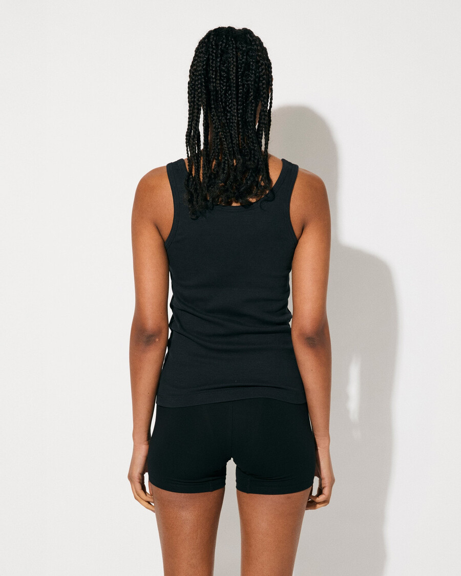 lot de 2 débardeurs côtelés pour femme couleur noir cassé achetez maintenant — cdlp