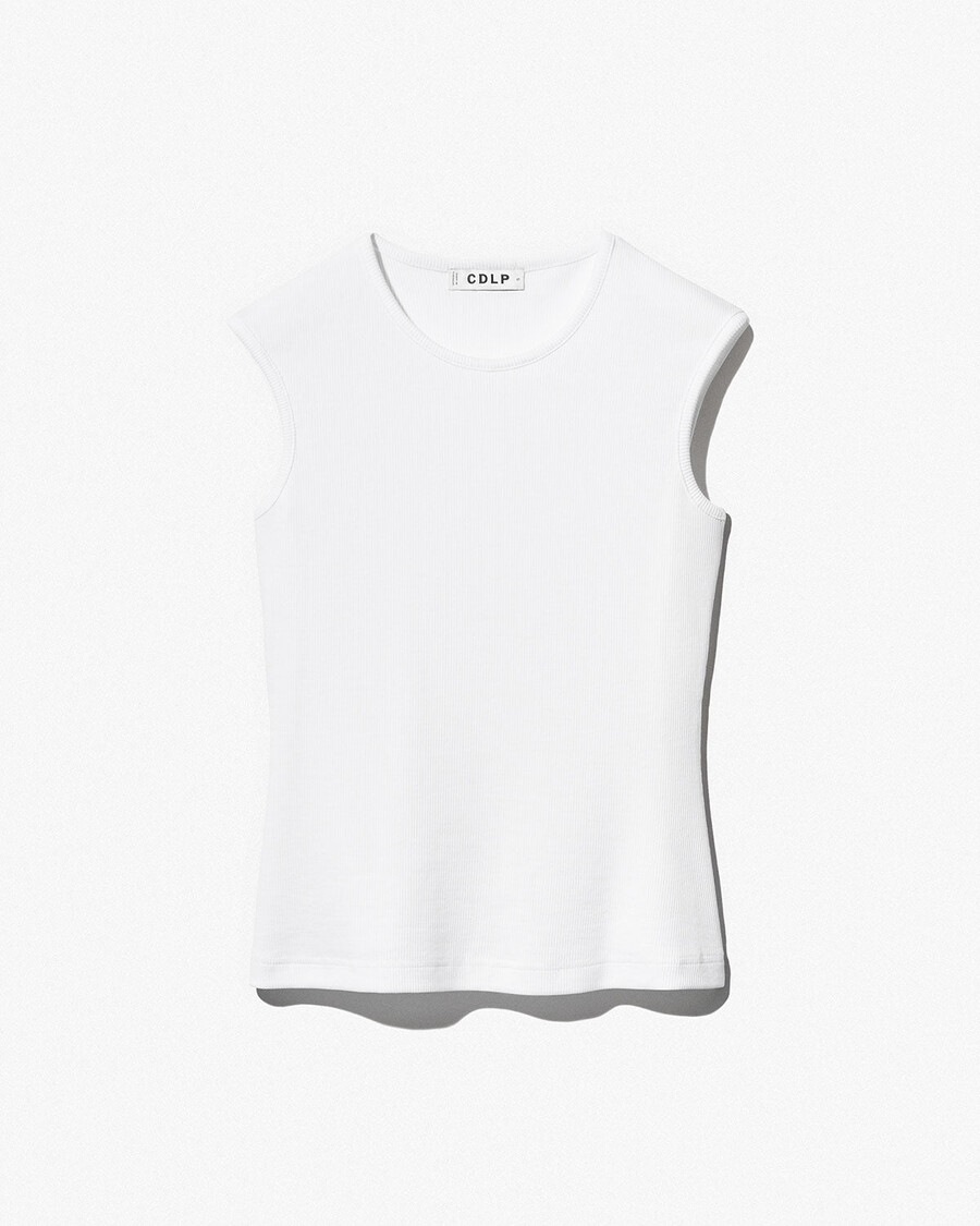 gilet côtelé blanc pour femme achetez-le maintenant — cdlp