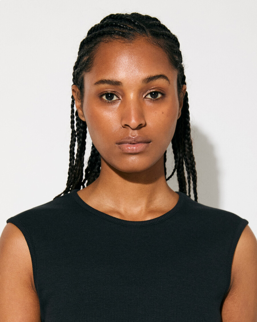 gilet côtelé noir pour femme achetez-le maintenant — cdlp