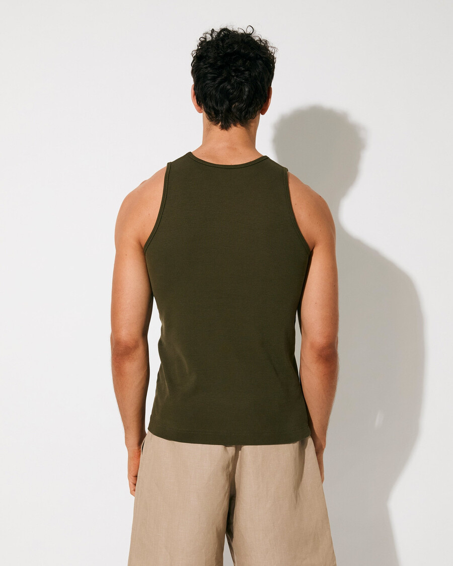 débardeur côtelé pour homme vert olive achetez maintenant — cdlp