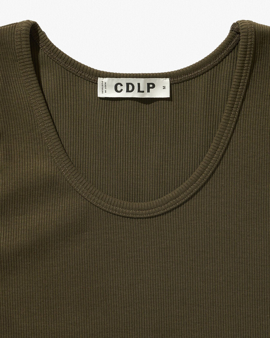 débardeur côtelé pour homme vert olive achetez maintenant — cdlp