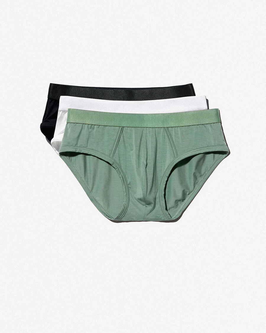 lot de 3 slips y pour homme coloris noir blanc et sauge achetez maintenant — cdlp